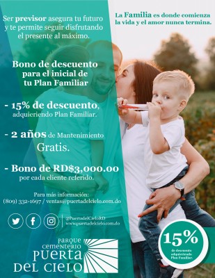 Bono de descuento para el inicial de tu Plan Familiar